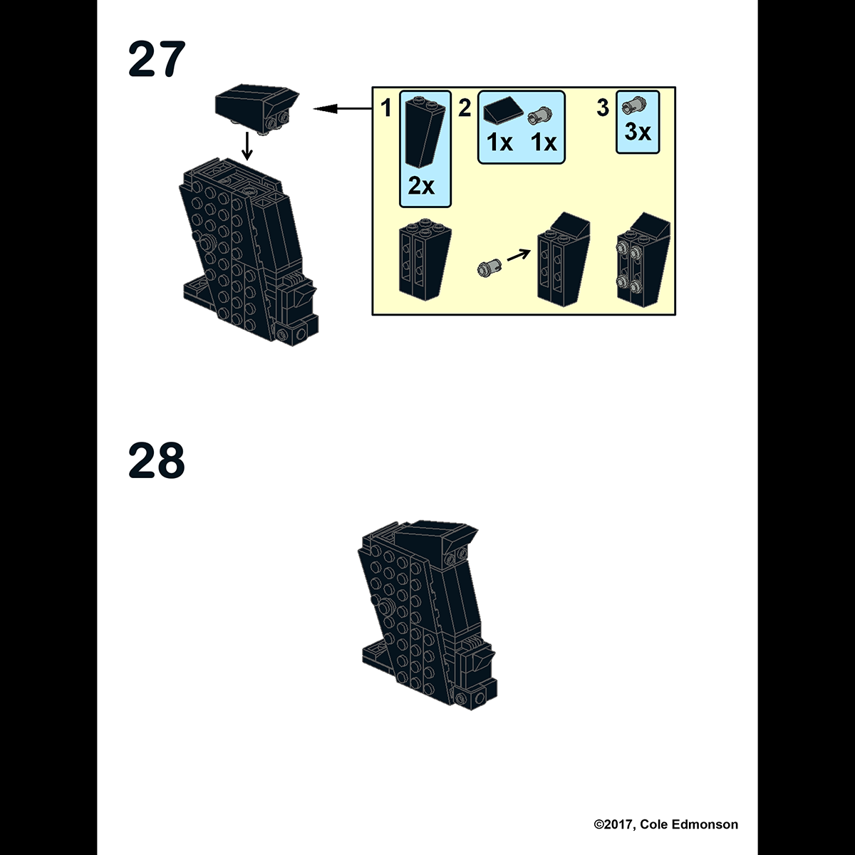 Walther PPK, a LEGO Brick Replica | Building Instructions by Cole Edmonson