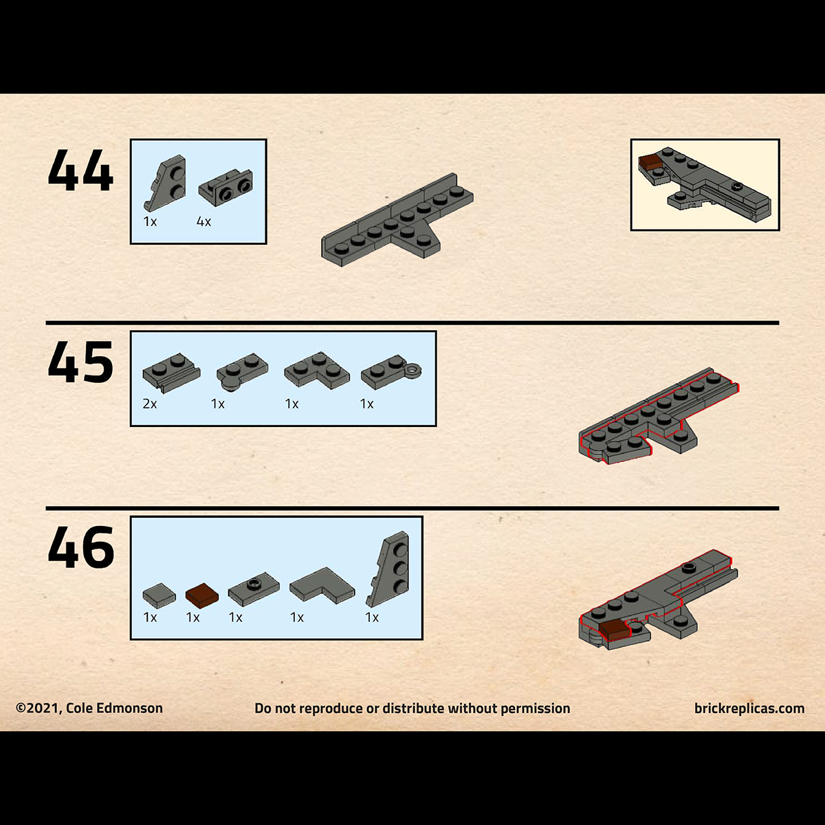 M1911A1, a LEGO Brick Replica Pistol | Building Instructions by Cole Edmonson