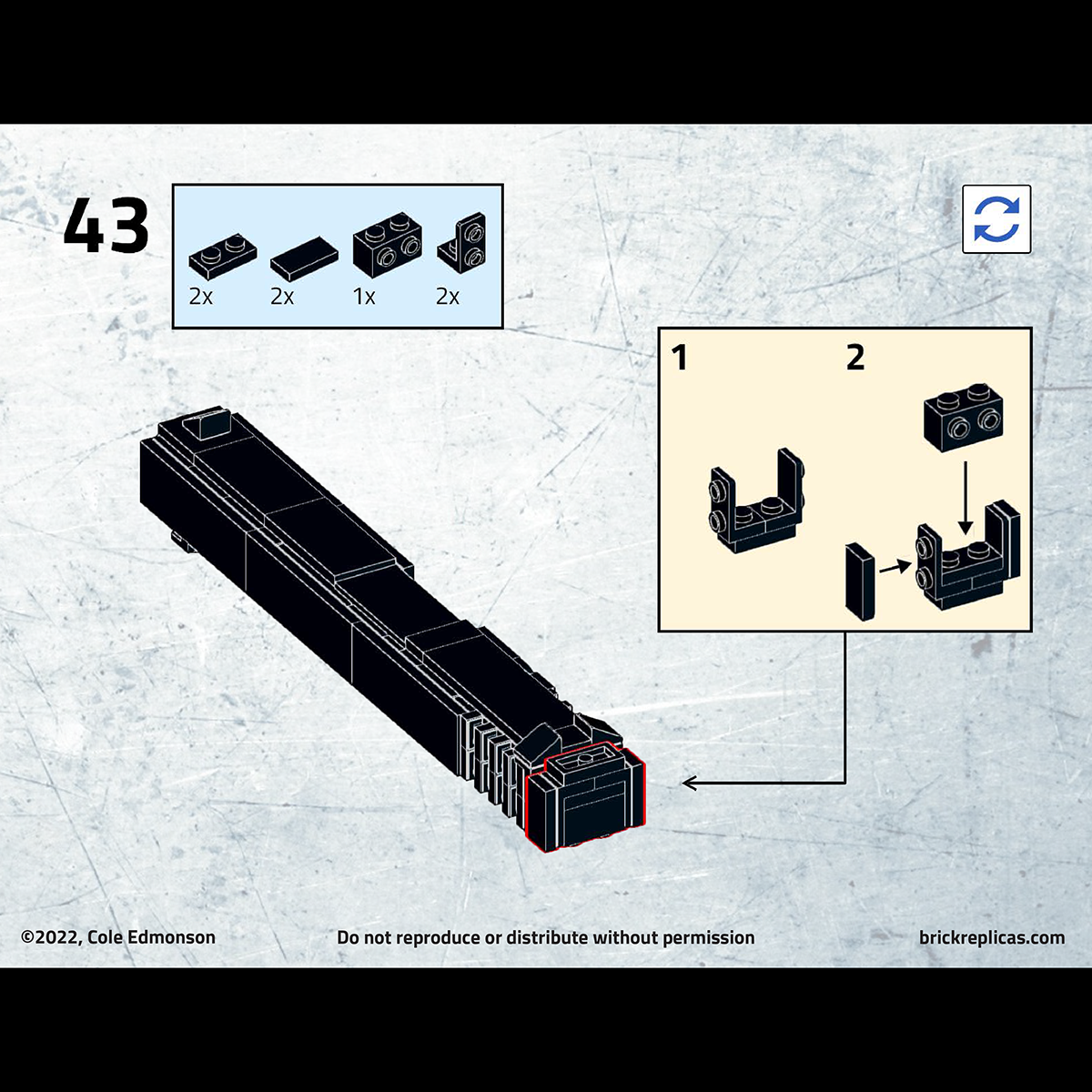 Glock 17, a LEGO Brick Replica Pistol | Building Instructions by Cole Edmonson