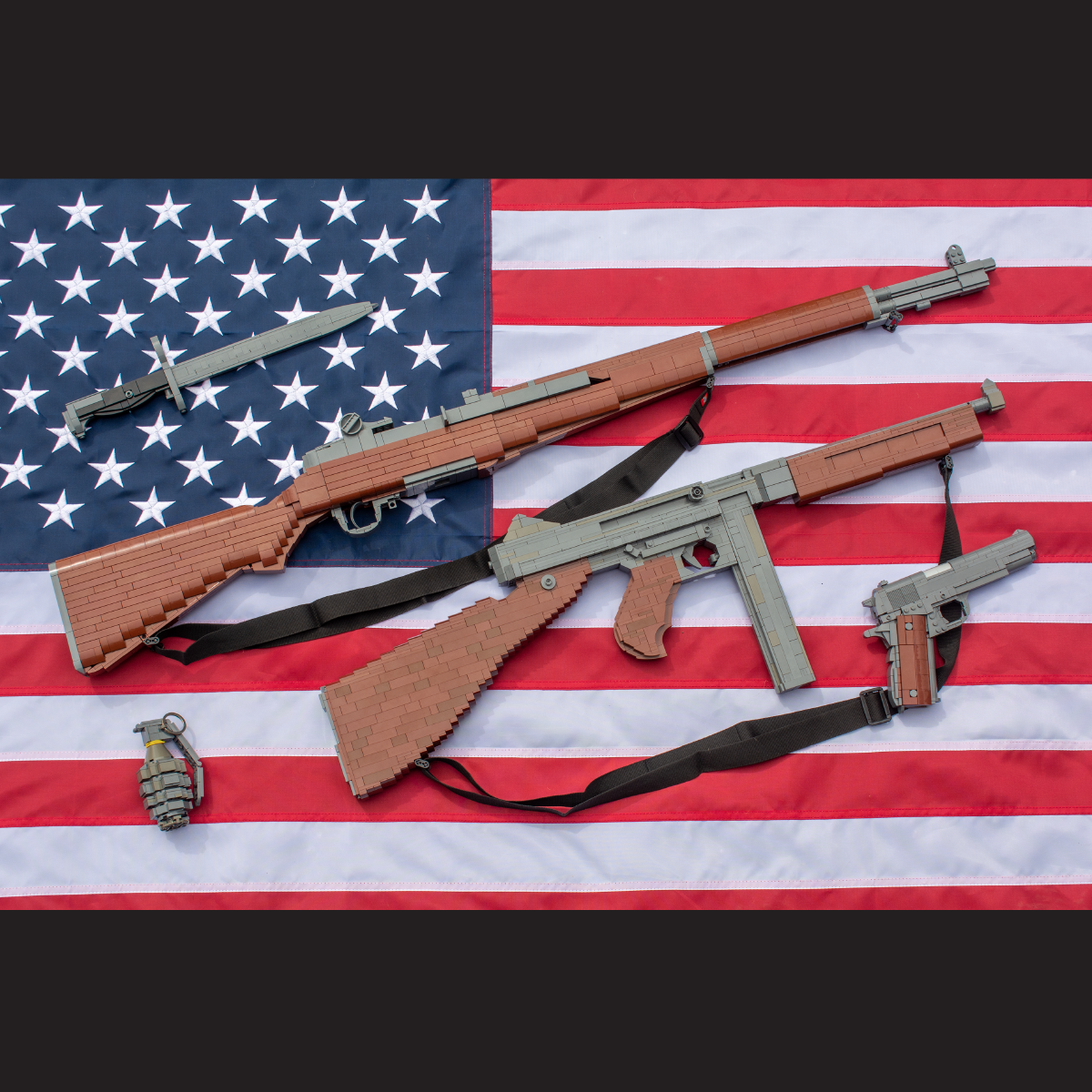 WWII American Weapons, a Collection of LEGO Brick Replicas | Building Instructions by Cole Edmonson