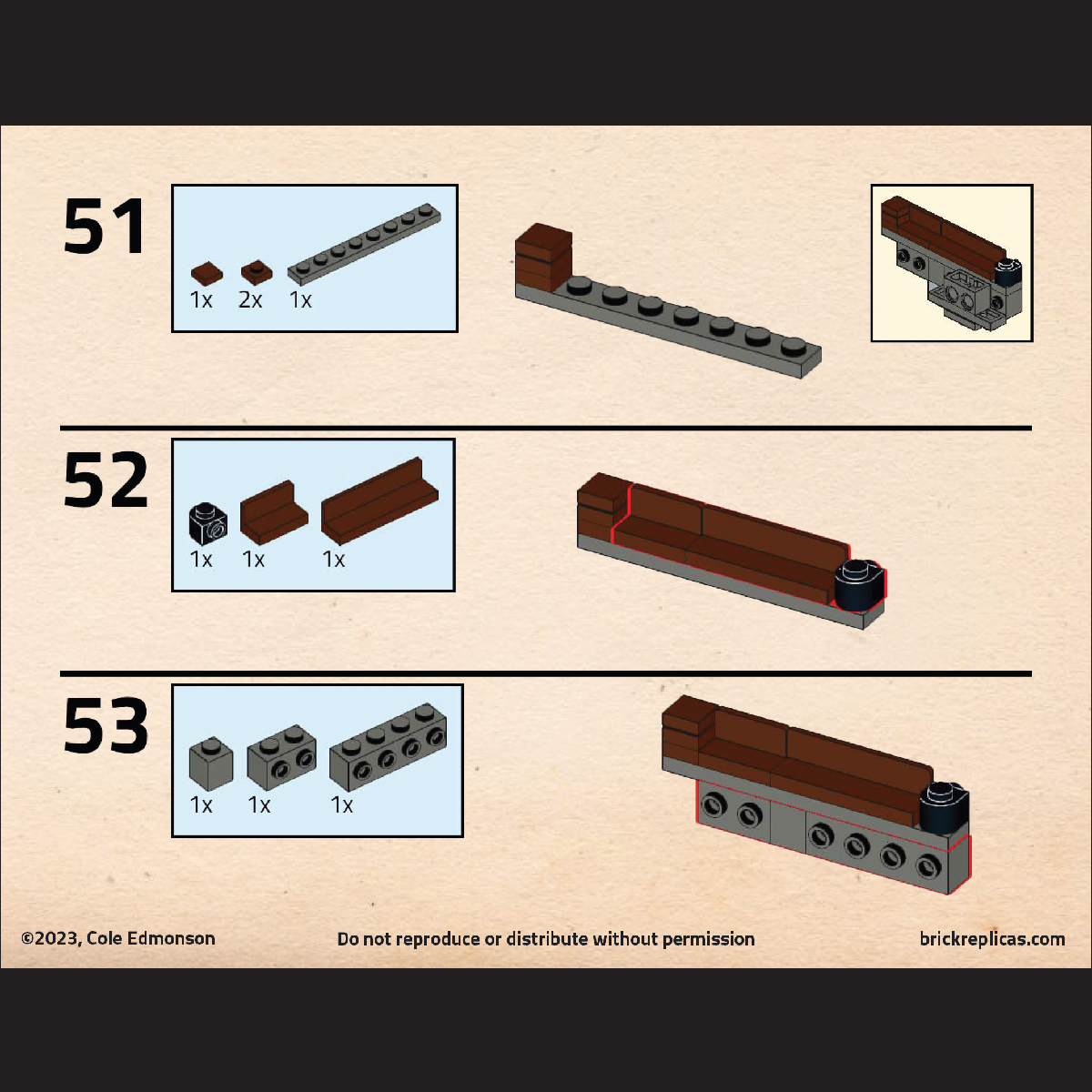 Luger P08, a LEGO Brick Replica Pistol Gun | Building Instructions by Cole Edmonson