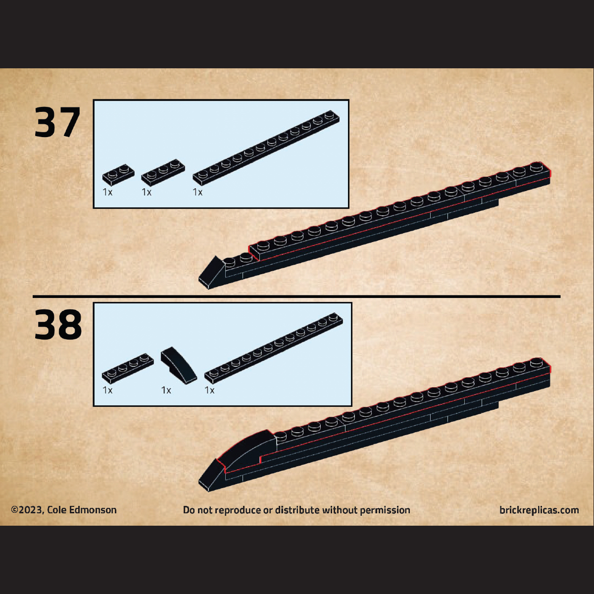 KA-BAR USMC Knife, a LEGO Brick Replica Blade | Building Instructions by Cole Edmonson